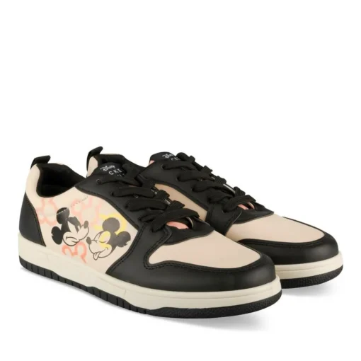 Baskets NOIR Femme Motif Uni Lacets