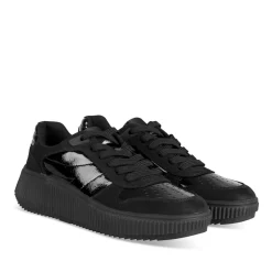 Baskets NOIR Femme Motif Uni Lacets