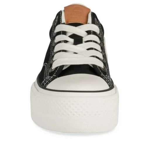 Baskets NOIR Femme Motif Uni Lacets