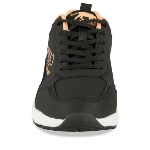 Baskets NOIR Femme Motif Uni Lacets