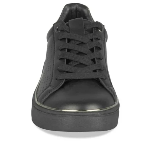 Baskets NOIR Femme Motif Uni Lacets