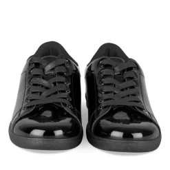 Baskets NOIR Femme Motif Vernis Lacets