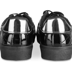 Baskets NOIR Femme Motif Uni Lacets