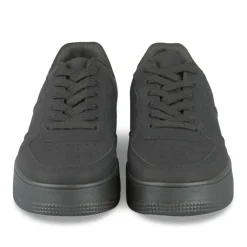 Baskets NOIR Femme Motif Uni Lacets
