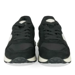 Baskets NOIR Femme Motif Uni Lacets