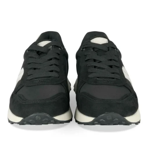 Baskets NOIR Femme Motif Uni Lacets