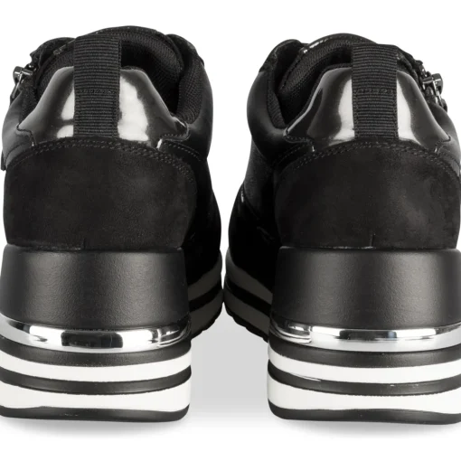 Baskets NOIR Femme Motif Uni Lacets