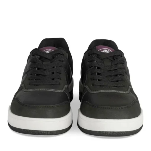 Baskets NOIR Femme Motif Uni Lacets