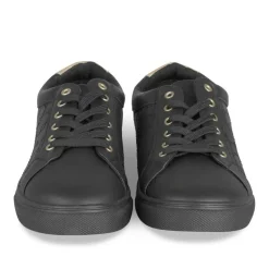 Baskets NOIR Femme Motif Uni Lacets