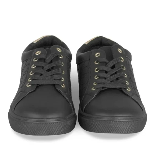 Baskets NOIR Femme Motif Uni Lacets