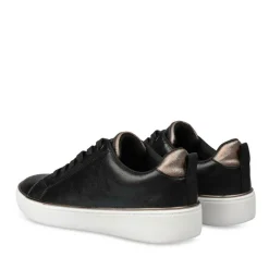 Baskets NOIR Femme Motif Uni Lacets