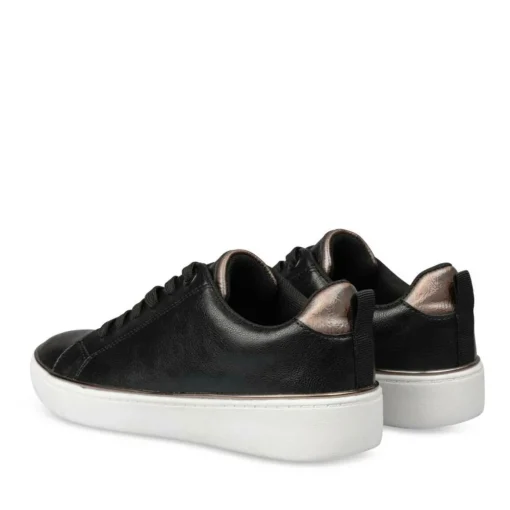 Baskets NOIR Femme Motif Uni Lacets