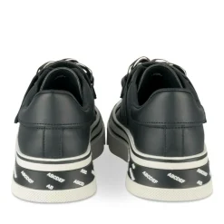 Baskets NOIR Femme Motif Uni Lacets