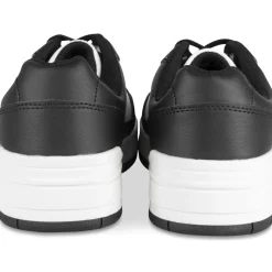 Baskets NOIR Femme Motif Uni Lacets