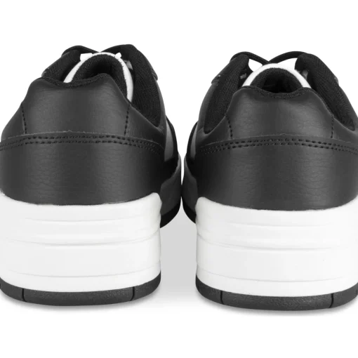 Baskets NOIR Femme Motif Uni Lacets