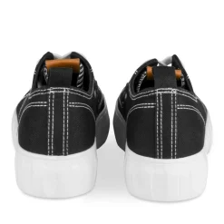 Baskets NOIR Femme Motif Uni Lacets