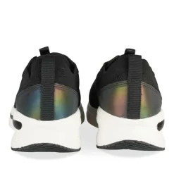 Baskets NOIR Femme Motif Uni Lacets