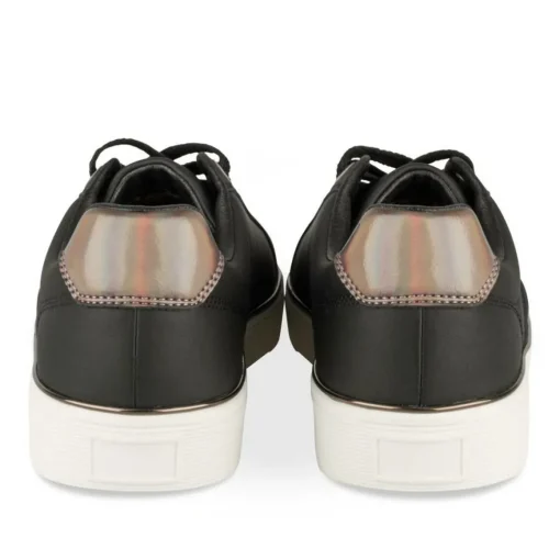 Baskets NOIR Femme Motif Animal Lacets