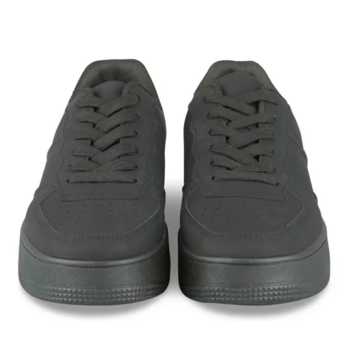 Baskets NOIR Femme Motif Uni Lacets