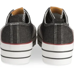Baskets NOIR Femme Motif Uni Lacets