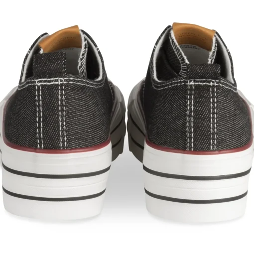 Baskets NOIR Femme Motif Uni Lacets