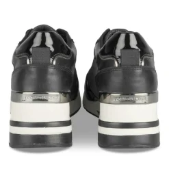 Baskets NOIR Femme Motif Uni Lacets
