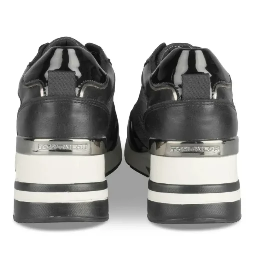 Baskets NOIR Femme Motif Uni Lacets