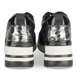 Baskets NOIR Femme Motif Uni Lacets