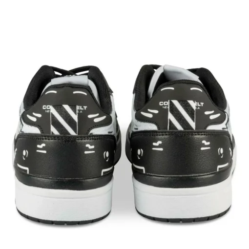 Baskets NOIR Femme Motif Multicolore Lacets