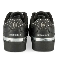 Baskets NOIR Femme Motif Clouté Lacets