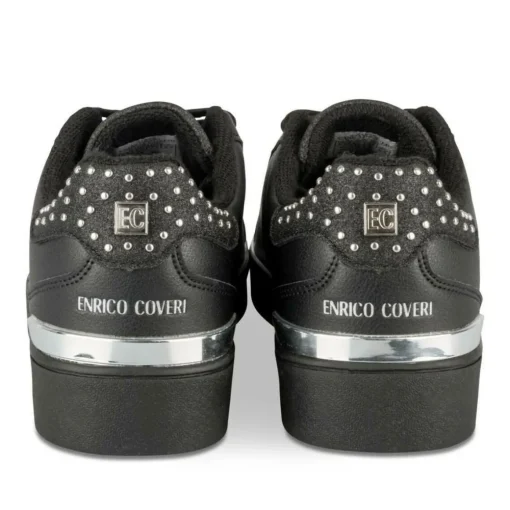 Baskets NOIR Femme Motif Clouté Lacets