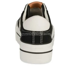 Baskets NOIR Femme Motif Uni Lacets