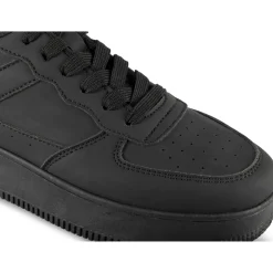 Baskets NOIR Femme Motif Uni Lacets