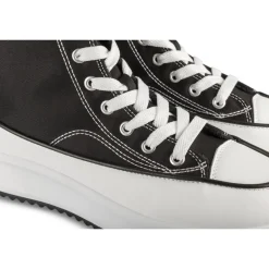Baskets NOIR Femme Motif Uni Lacets