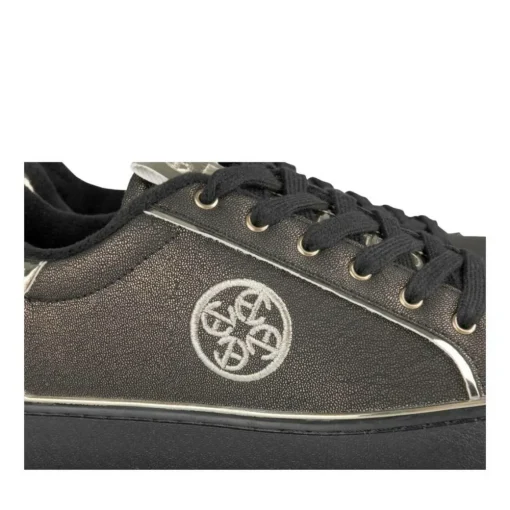 Baskets NOIR Femme Motif Uni Lacets