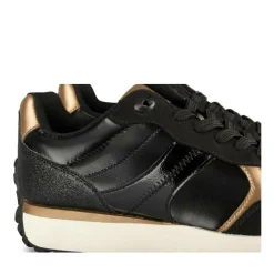 Baskets NOIR Femme Motif Paillettes Lacets