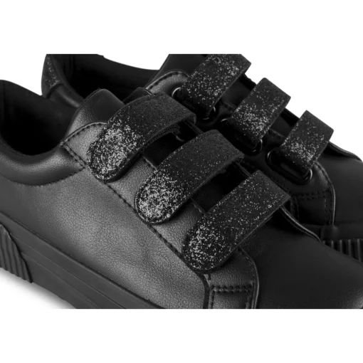 Baskets NOIR Femme Motif Uni Scratch