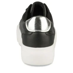 Baskets NOIR Femme Motif Paillettes Lacets