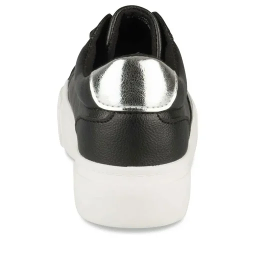 Baskets NOIR Femme Motif Paillettes Lacets