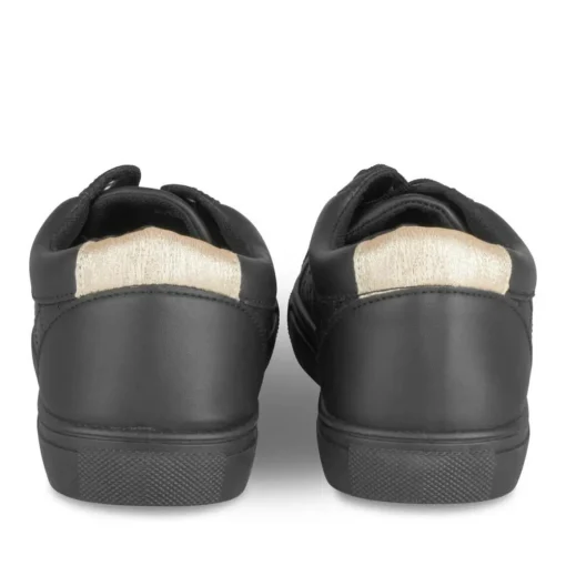 Baskets NOIR Femme Motif Uni Lacets