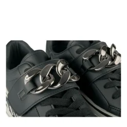 Baskets NOIR Femme Motif Uni Lacets