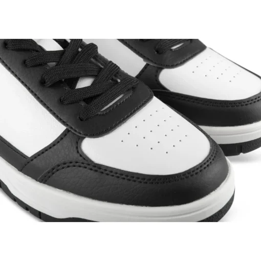 Baskets NOIR Femme Motif Uni Lacets