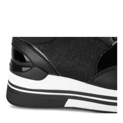 Baskets NOIR Femme Motif Paillettes Lacets