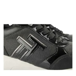 Baskets NOIR Femme Motif Uni Lacets