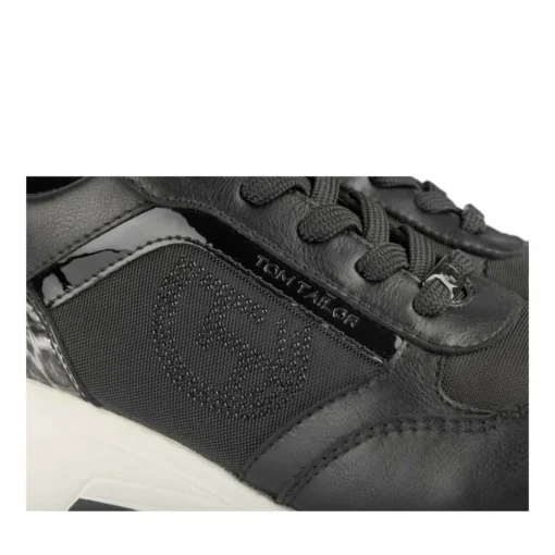 Baskets NOIR Femme Motif Uni Lacets