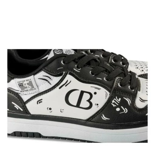 Baskets NOIR Femme Motif Multicolore Lacets
