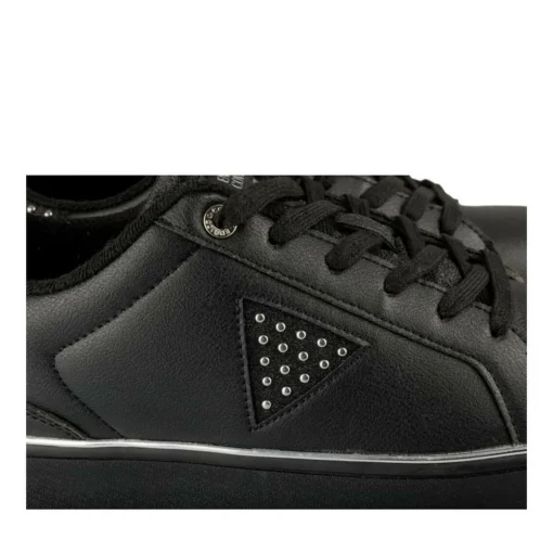 Baskets NOIR Femme Motif Clouté Lacets