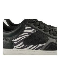Baskets NOIR Femme Motif Animal Lacets