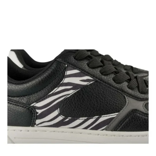 Baskets NOIR Femme Motif Animal Lacets