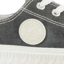 Baskets NOIR Femme Motif Uni Lacets
